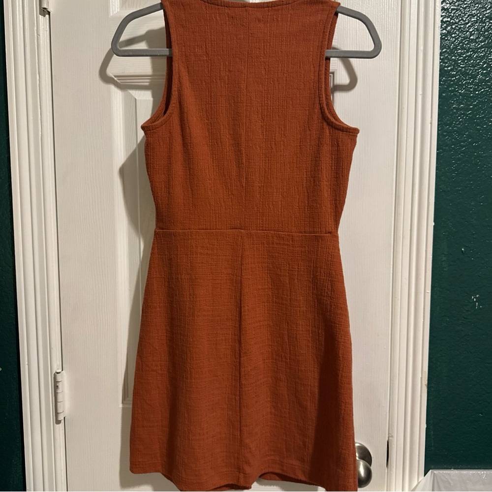 Madewell Rust Button-Front Mini Dress - Picture 4 of 5